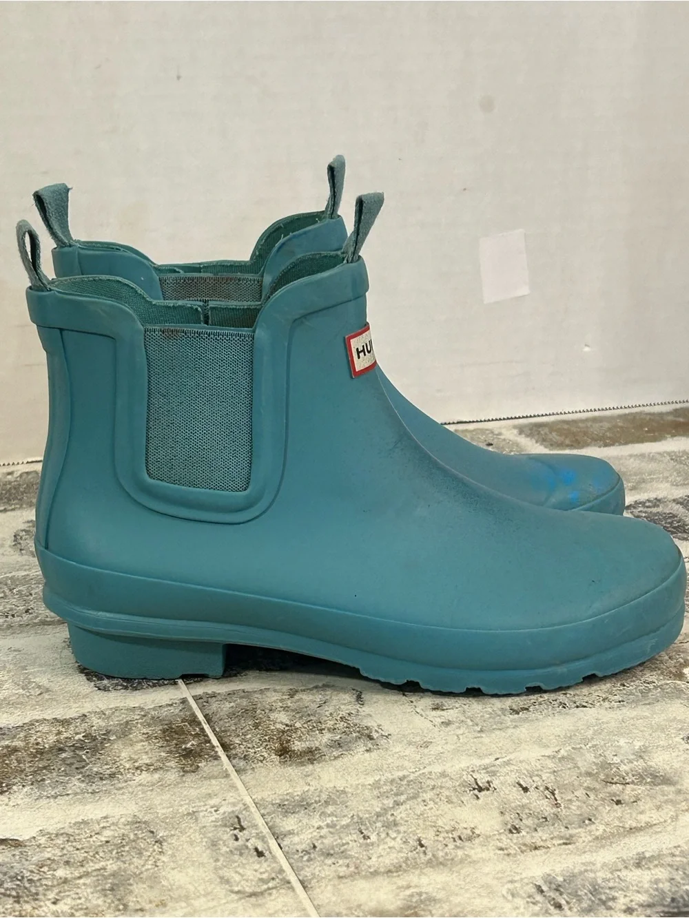 Hunter Kids Teal Short Chelsea Rain Boots
